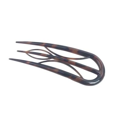 Imagem de Garfo de cabelo de resina acessórios de cabelo elegante retrô preguiçoso estilo chinês folha em forma de U bastão de cabelo diário (estilo 7)