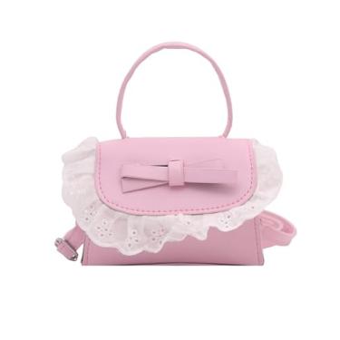 Imagem de Elegante bolsa tiracolo quadrada com acabamento em renda versátil, rosa, Medium, Mochila casual