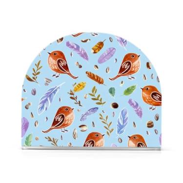 Imagem de Qilmy Bonito porta-guardanapos de acrílico marrom pássaros, porta-guardanapos de coquetel de plástico transparente para mesas de restaurante de cozinha, 1 peça