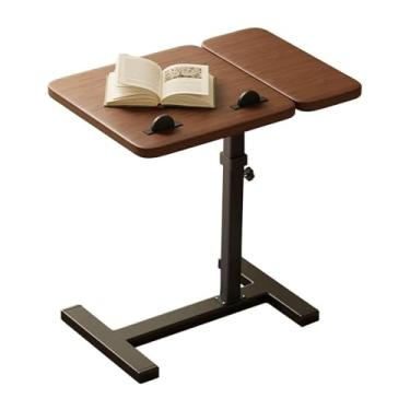 Imagem de HGTRH Mesa dobrável, mesa inclinável, mesa lateral, ajuste de altura de 61 a 119 cm, barras antiquedas, mesa de chão, mesa de computador, computador, estação de trabalho para escritório, casa A