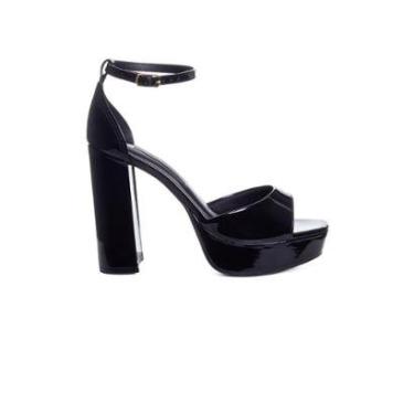 Imagem de Sandália Via Marte Salto Bloco Alto Preto-Feminino