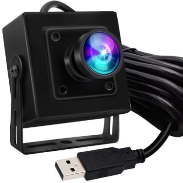 Imagem de ELP Câmera USB de obturador global de 5 MP 50 fps com caixa para computador UVC USB2.0 Lightburn para gravador a laser, câmera de PC de alta velocidade 60fps, câmera grande angular de 100° para