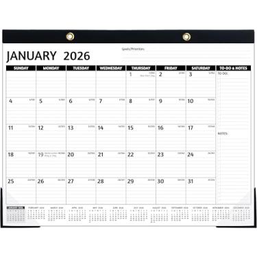 Imagem de Calendário de mesa 2026-2027, 56 x 43, preto
