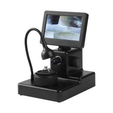 Imagem de Microscópio de cinta de diamante, com tela LCD de 4,3 polegadas, ampliação de 50-1000x, luz LED, para inscrição de diamante, inspeção de moedas, kit de solda e teste