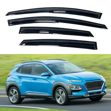 Imagem de Viseira de janela IG para Hyundai Kona 2018-2023, protetor de chuva, extradurável, sol, vento, defletor de janela de ventilação lateral, estilo Mugen, 2018 2019 2020 2021 2022 2023