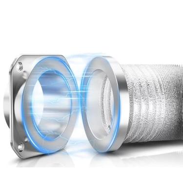 Imagem de Ducameny Kit de conector de ventilação de secador magnético FR ABS V-0 Kit de conector de ventilação de vedação hermética fácil de limpar conector rápido incluindo um duto de 10 cm e dois grampos