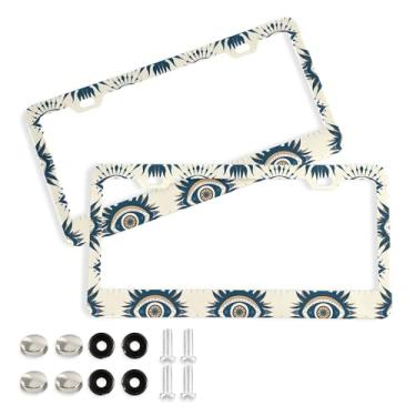 Imagem de SEHANY Molduras para placa de carro que tudo vêem, moldura de placa de carro de alumínio à prova de ferrugem com furos e parafusos elípticos serve para acessórios de carro de tamanho padrão de