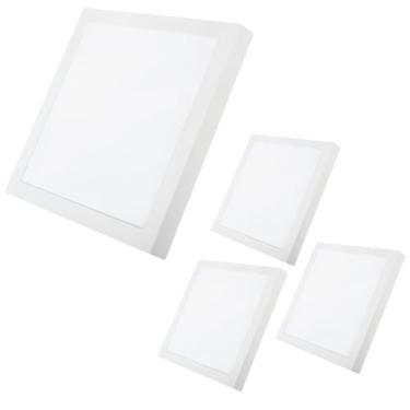Imagem de Kit 4 Painel Luz Branco Neutro 4000K 30W Bivolt LED Sobrepor Quadrado 