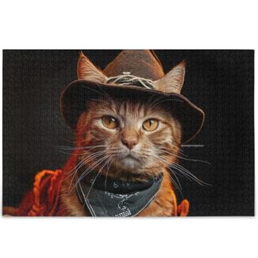 Imagem de Quebra-cabeça de gato engraçado animal fofo adulto 500 peças presentes de jogos amigos família quebra-cabeças exclusivos arte decorativa pintura personalizada, 52 cm x 37,8 cm