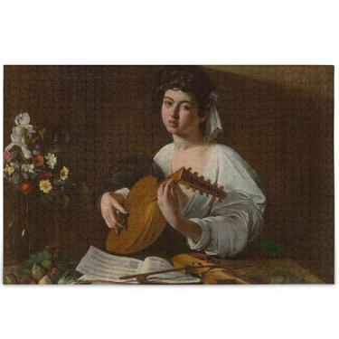 Imagem de Quebra-cabeças Caravaggio com alaúde de pintura, 500 peças para adultos, estampa animal, arte, decoração, família, divertido, quebra-cabeça, personalizado, jogos, presentes tecnológicos, 52 x 37,8 cm