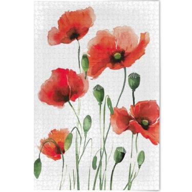 Imagem de Quebra-cabeças personalizados de flores em aquarela para adultos, 1000 peças, pintura de belas artes, quebra-cabeças legais para adultos, amigos, família, jogos, presentes, 75 x 50 cm