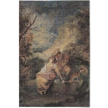 Imagem de Quebra-cabeça Antoine Watteau Robber Sparrow's Nest Adultos, 1000 peças, jogo de arte, família, divertido, quebra-cabeça, presentes personalizados para amantes de quebra-cabeça, 75 x 50 cm