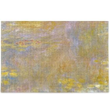 Imagem de Claude Monet Pintura de lírio de água 1000 peças quebra-cabeças adultos amigos família jogos presentes quebra-cabeças legais para adultos impressão de arte animal, 75 cm x 50 cm