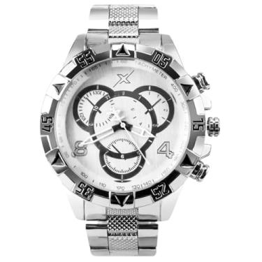 Imagem de Relógio Masculino Analógico Social Prata em Aço Inoxidável Caixa Redonda Grande com Caixa Premium