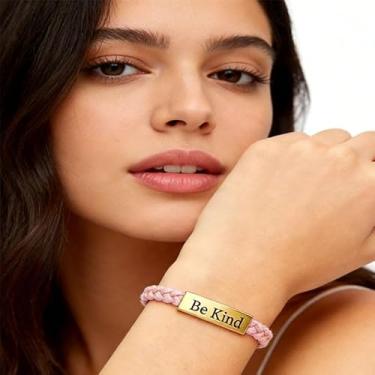 Imagem de Be Kind Pulseiras Acessórios para Mulheres Moda Punho Joias Exclusivas Design de Corda Moda Presentes de Amizade para Mulheres Dia dos Namorados, Medium, Latão, Sem Pedra Preciosa