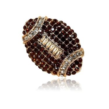 Imagem de Dreuyet Broche de strass de futebol para mulheres e homens brilhante cristal americano rúgbi esporte lapela broche charme terno camisa chapéu bolsas mochilas acessórios dia jogo equipe joias presentes