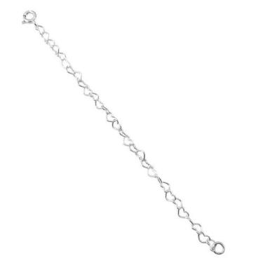 Imagem de Extensor Coração 10 Cm Com Fecho Prata Legitima 925 - Lojas La&Amp;Ny,
