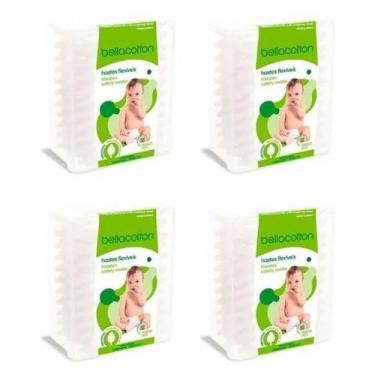 Imagem de KIT 4 Cotonetes Para Bebê Bellacotton Com 50 Unidades Cada