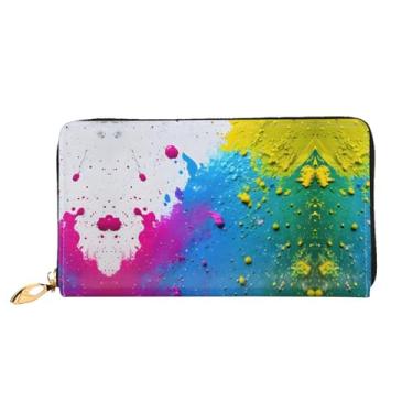 Imagem de XLLingL Carteiras de cartão de crédito impressas, bolsas longas de couro femininas, carteiras com zíper, carteira de viagem simples