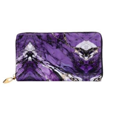 Imagem de XLLingL Carteiras de cartão de crédito impressas, bolsas longas de couro femininas, carteiras com zíper, carteira de viagem simples