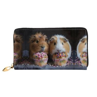 Imagem de XLLingL Carteiras de cartão de crédito impressas, bolsas longas de couro femininas, carteiras com zíper, carteira de viagem simples