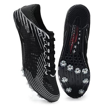 Imagem de TauLene Tênis De Corrida Masculino Track Spikes, Tamanho 10,5, Preto