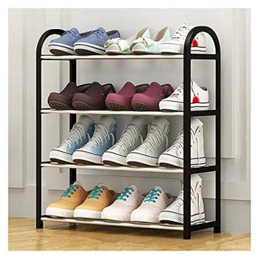 Imagem de Prateleira de sapato organizador de sapateira para armário de entrada, suporte de sapato resistente sem metal, prateleira de armazenamento de 3/4/5 camadas, organizador de armazenamento de sapatos