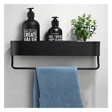 Imagem de Prateleiras de chuveiro prateleira de banheiro, suporte de toalha organizador de chuveiro preto acessórios de banho (cor: 30 cm) (50 cm com barra)