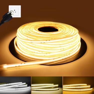 Imagem de MALIIGAZA Fita de LED COB de 110 V, 10 m, IP67, à prova d'água, branco frio, superbrilhante, regulável, fita de LED, corte, flexível, para projetos de iluminação de escritório em casa ao ar livre