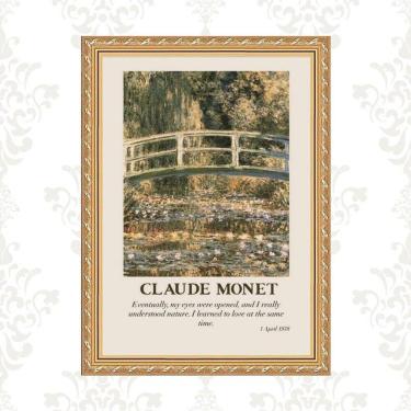 Imagem de Quadro Moldura Dourada Monet - Ponte 24X18Cm