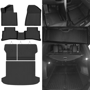 Imagem de NQOQN Tapetes de chão para Hyundai Tucson 2019-2021 para Hyundai Tucson 2019-2021 Tapetes de chão e tapete de porta-malas com tapete de encosto para Hyundai Tucson Acessórios Guard Inodoro