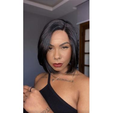 Imagem de Peruca Lace Front HD Fibra Premium Virgo Preto 1B - 25 cm - no-brand