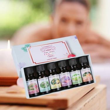 Imagem de 6 Pçs/set Puro Natural Óleos Essenciais de Plantas 10ml Aroma Óleos Es