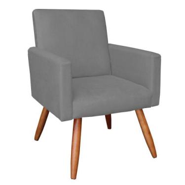 Imagem de Poltrona Nina Suede Pés Palito Castanho D'Rossi - DRossi, Grafite