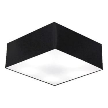 Imagem de Plafon Para Sala Quadrado SL3001 Cúpula em Tecido - Vivare, Preto, 110