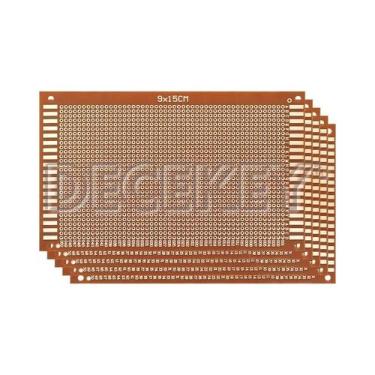Imagem de Placa De Protótipo PCB Amarela 9x15cm De Lado Único 5 Peças Placa De C