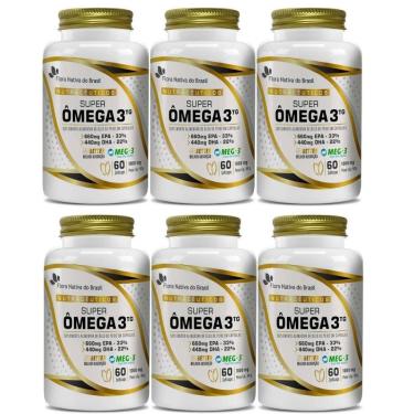 Imagem de Kit Com 06 - Super Ômega 3 (MEG-3) 33EPA/22DHA 1000mg 60 SoftCaps Flora Nativa do Brasil-Unissex