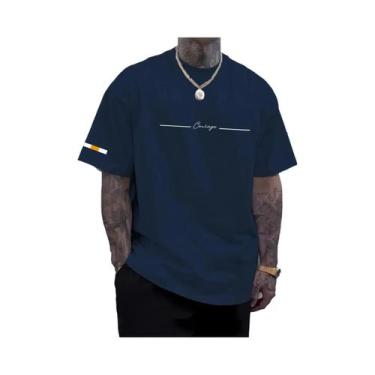 Imagem de Camiseta Masculina De Verão Com Estampa, Manga Curta, Poliéster, Estil