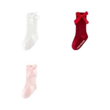 Imagem de Meias Antiderrapantes Para Bebês Meninas, Conjunto Com 3 Pares, Meias 