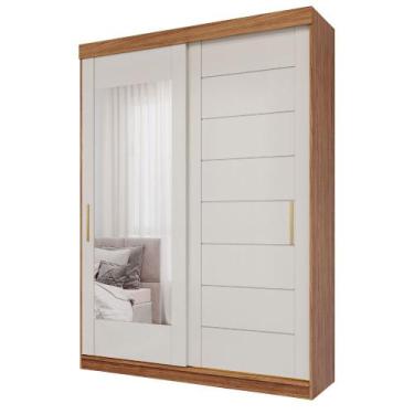 Imagem de Guarda Roupa Lia 2 Portas de Correr com Espelho MDF - Panan, Cinamomo 