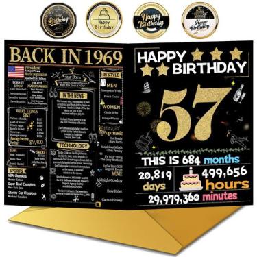 Imagem de Cartão de Aniversário Joycard 57º com Envelope 20x25 cm