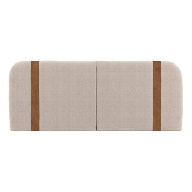 Imagem de Cabeceira Painel Orgânico Cama Box King Size Flay 195cm Dobrável Bouclé Bege - Abmaza