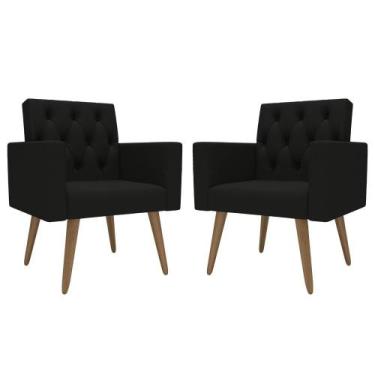 Imagem de Kit 2 Poltronas Capitonê Sala Escritório Consultório - Móveis Mafer, P