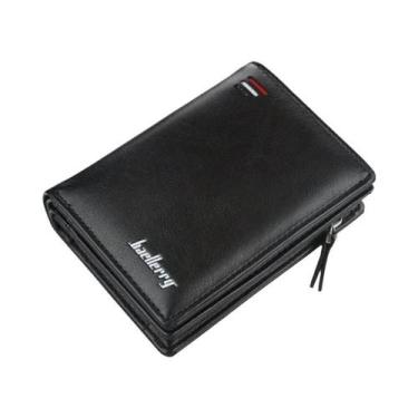 Imagem de Carteira Masculina Vintage De Couro PU Com Zíper, Porta Moedas E Grand