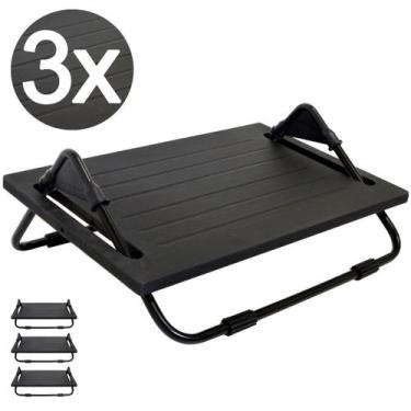 Imagem de 3 Apoio de Pé, Apoio para os Pés Ergonômico em MDF - Multivisão
