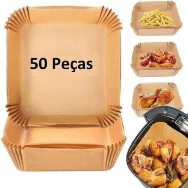 Imagem de Forma Descartável Para Air Fryer Fritadeira Quadrada 50 Peças - IMPORI