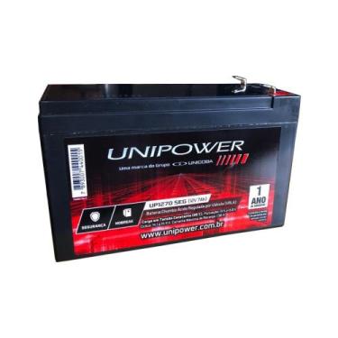 Imagem de Bateria Selada Recarregável Unipower 12v 7,0ah Cftv Alarme Cerca Elétr