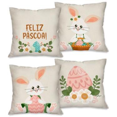Imagem de PÁSCOA! Kit com 4 Capas para Almofadas Decorativas Pascoal 45X45cm COL