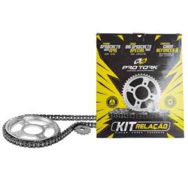 Imagem de Kit Relação Transmissão Honda Cg Titan/Fan 150 2014 Aço 1045 Pro Tork 