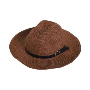 Imagem de Chapéu De Sol Unissex Estilo Cowboy Ocidental De Aba Larga Em Palha Do